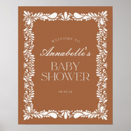 Clay Talavera Tile Fiesta Baby Shower Välkommen Poster