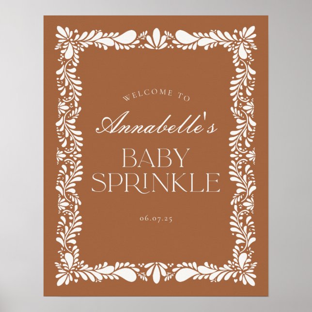 Clay Talavera Tile Fiesta Baby Sprinkle Välkommen Poster (Framsidan)