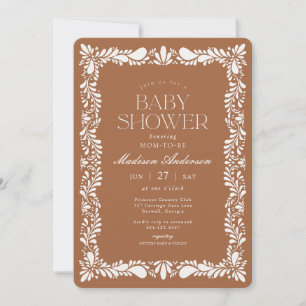 Clay Talavera Tile Spain Fiesta Baby Shower Inbjudningar