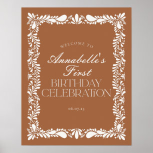Clay Talavera Tile Spain Fiesta Birthday Välkommen Poster