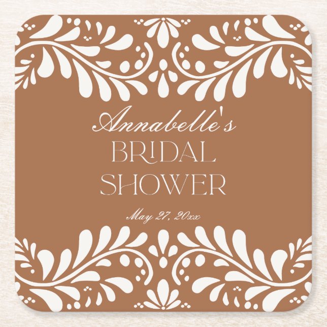 Clay Talavera Tile Spain Fiesta Möhippa Underlägg Papper Kvadrat (Framsidan)