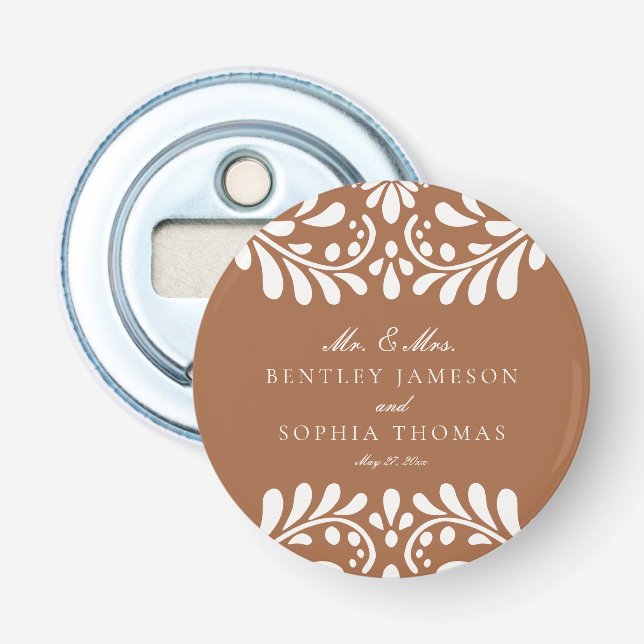 Clay Talavera Tile Spain Fiesta Wedding Favors Flasköppnare (Framsidan)
