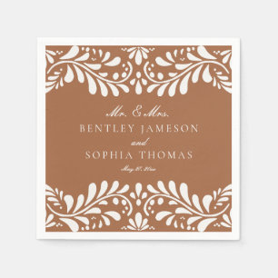 Clay Talavera Tile Spanska Stil Fiesta Bröllop Pappersservett