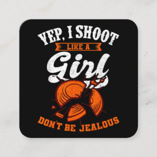 Clay Target Shooting Japp, jag skjuter som en tjej Fyrkantigt Visitkort
