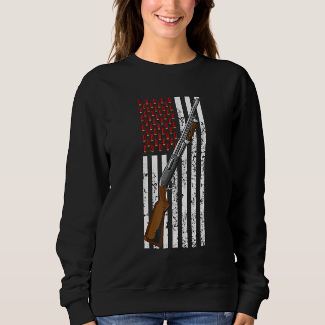Clay Target Shooting Usa Pistol Flagga Pistol Cart T Shirt (Framsida)