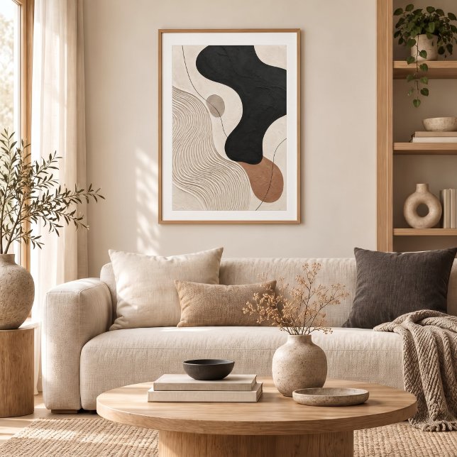 Clay Tide | Minimal Abstract Plaster Art Print Poster (Skapare uppladdad)
