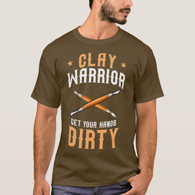 Clay Warrior Pottery Pot Kiln Handmade Ceramist T Shirt (Framsida)