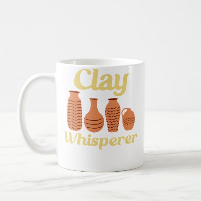 Clay Whisperer Ceramic Funny Pottery Kaffemugg (Vänster)
