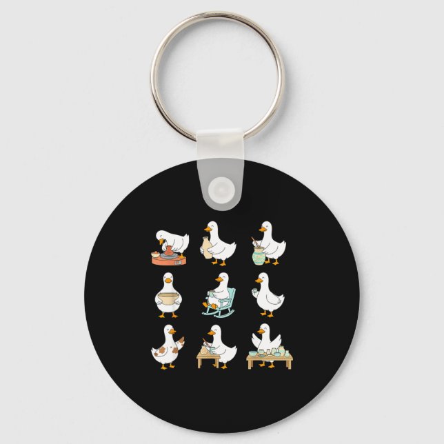 Clay Whisperer T Er Ceramic Silly Goose Making Tte Nyckelring (Framsida)