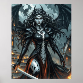 Claymore Poster Mörk Fantasy Gothic Warrior Queen