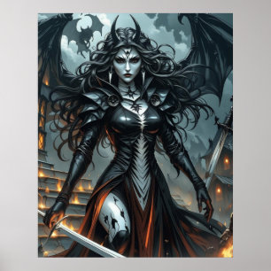 Claymore Poster Mörk Fantasy Gothic Warrior Queen