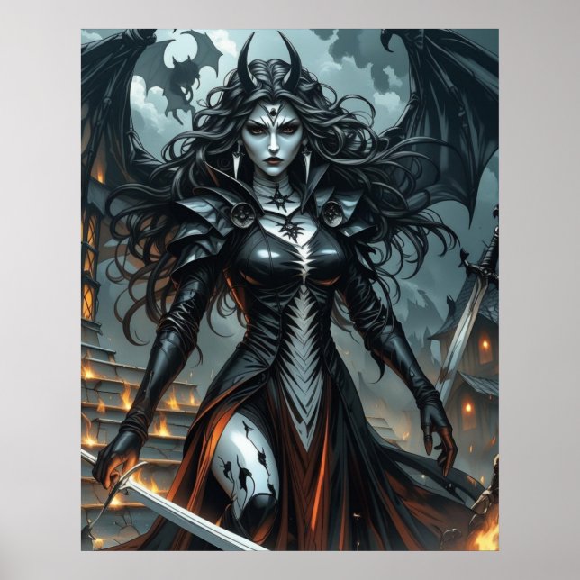 Claymore Poster Mörk Fantasy Gothic Warrior Queen (Framsidan)
