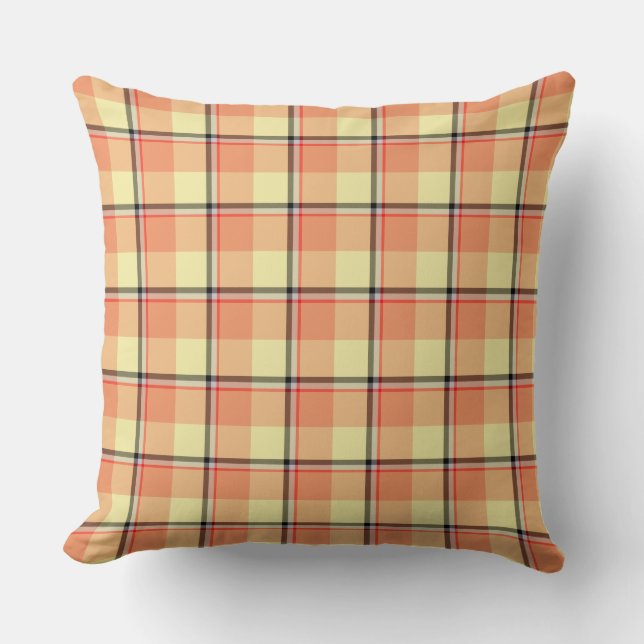 Claystone och Morning Mist Plaid Kudde (Framsida)