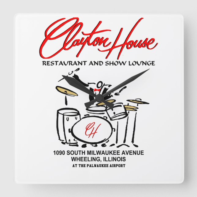Clayton House Restaurant and Show Lounge, Wheeling Fyrkantig Klocka (Framsida)
