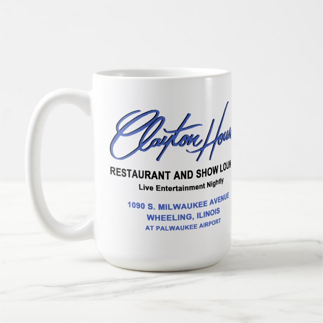 Clayton House Restaurant, Wheeling, IL Kaffemugg (Vänster)