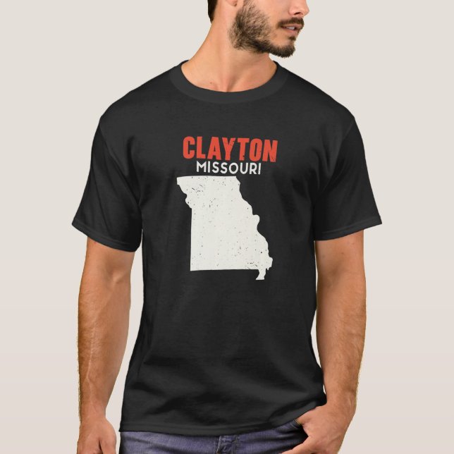 Clayton Missouri USA State America Travel Missouri T Shirt (Framsida)