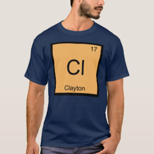 Clayton Namn kemi Inslag Periodic Bord T Shirt