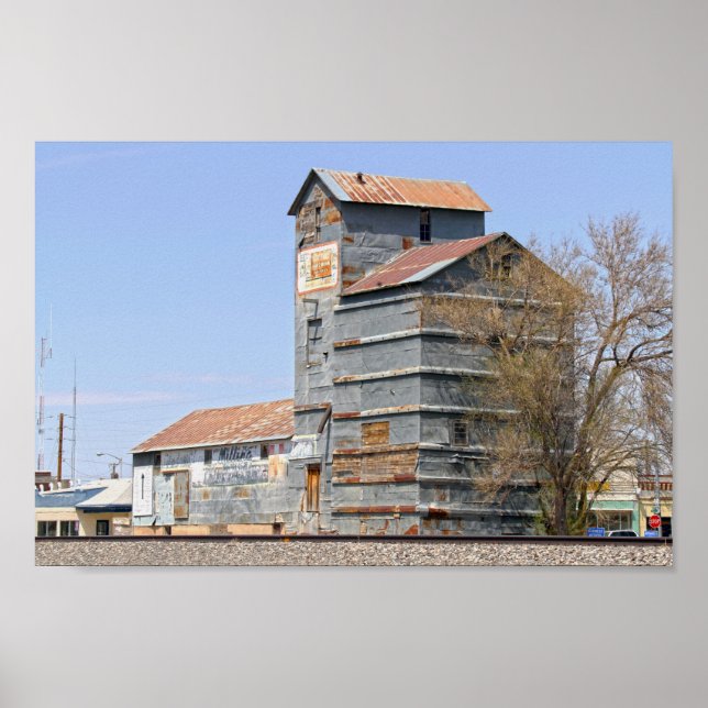 Clayton, New mexico, Grain Mill och Elevator Poster (Framsidan)