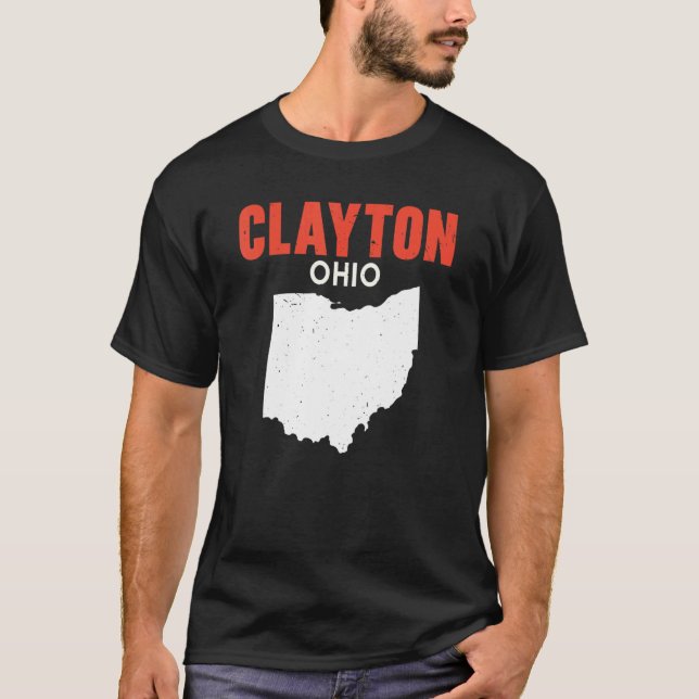 Clayton Ohio USA State America Travel Ohioan T Shirt (Framsida)