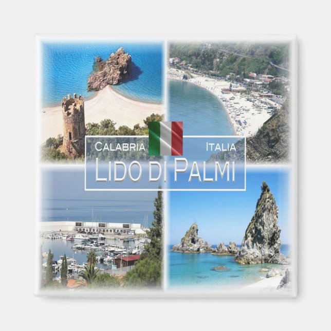 CLB003 LIDO DI PALMI, Calabria, Italien, Fridge Magnet (Framsidan)