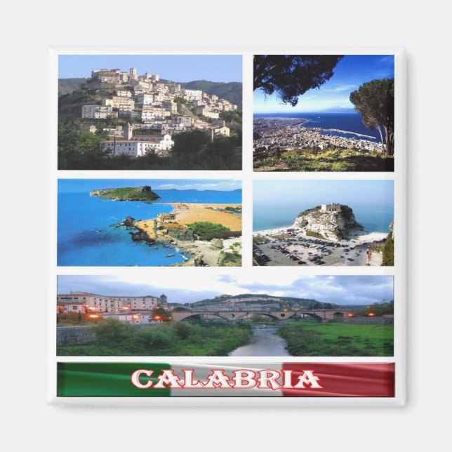 CLB017 CALABRIA Mosaic, Italien, Fridge Magnet (Framsidan)