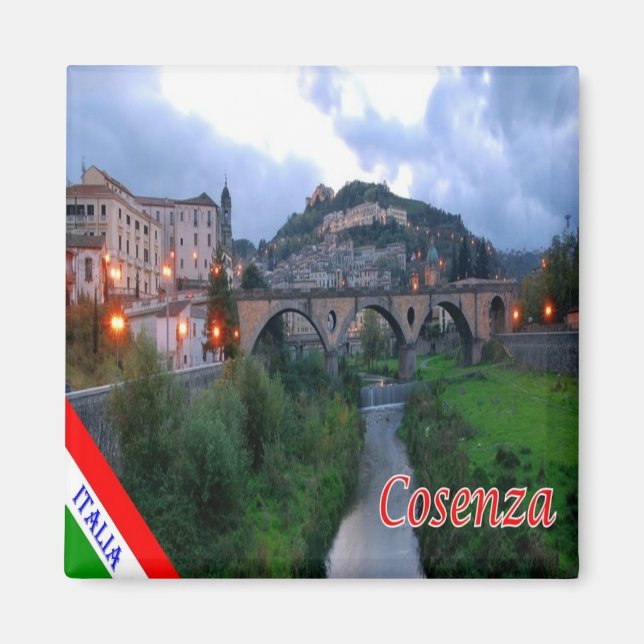 CLB027 COSENZA, Calabria, Italien, Fridge Magnet (Framsidan)