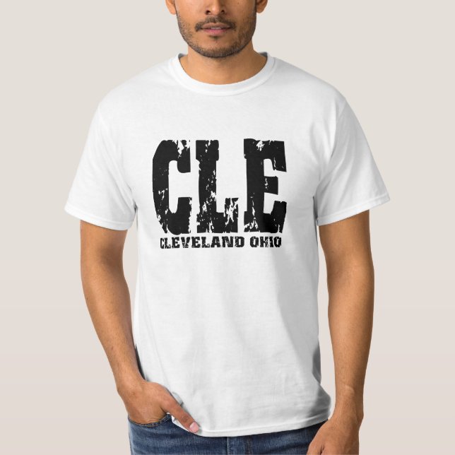 CLE Cleveland, Ohio Tshirtmanar & kvinna stilar Tee (Framsida)