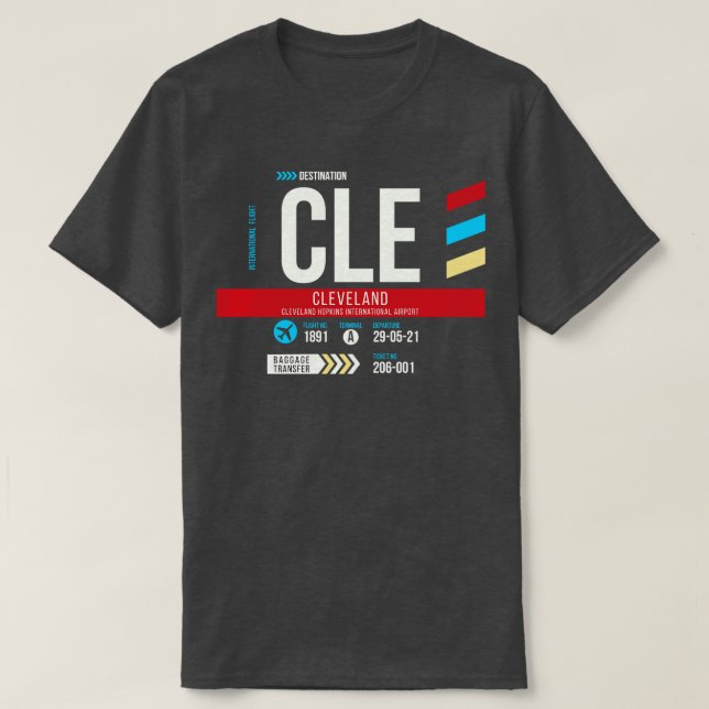 CLE-flygplatskod Märkre 1 T Shirt (Design framsida)