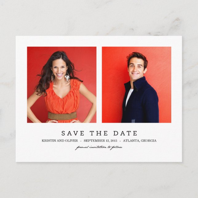 CLEAN 2-foton spara vykortet för datum Meddelande Vykort (Framsida)