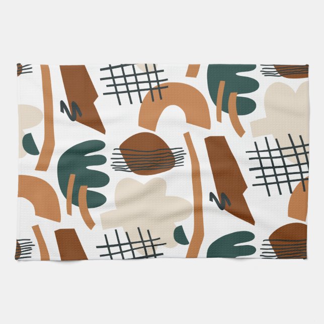 Clean Abstract Boho Pattern | Modern Minimal Kökshandduk (Horisontell)
