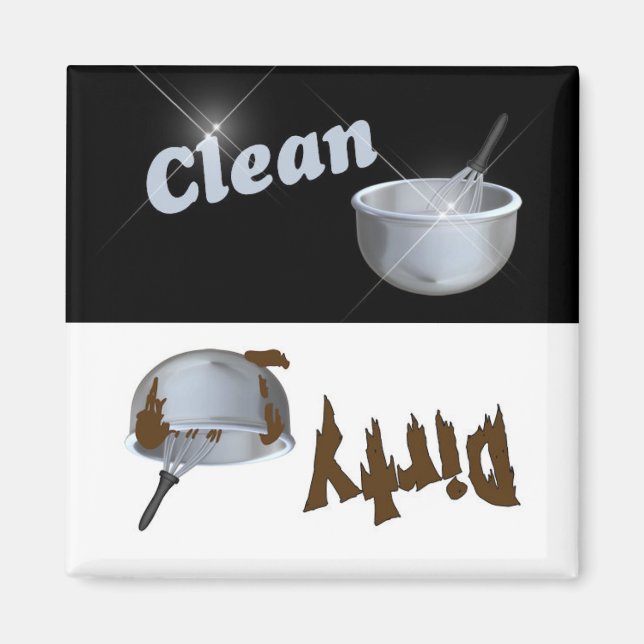 Clean and Dirty Kitchen Bowl Dishwasher Magnet (Framsidan)