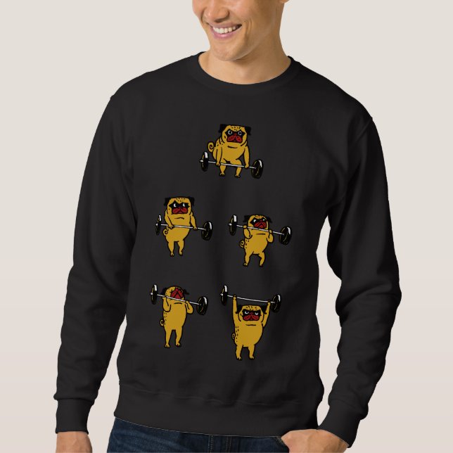 Clean and Idiot Pug Classic T-Shirt 101 Lång Ärmad Tröja (Framsida)