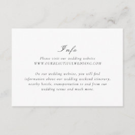 Clean Black and White Elegant bröllop Tilläggskort