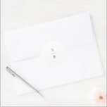 Clean Black and White Monogram Modern Wedding Runt Klistermärke<br><div class="desc">Modern wedding stickers featuring your monogram.</div>