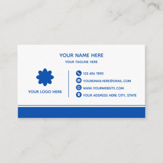Clean Blue Stripe Business Card Visitkort