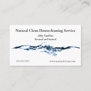 Clean Blue Vatten Stänk Visitkort