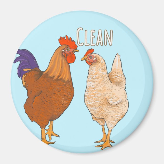 Clean Chickens Dishwasher Magnet (Framsidan)