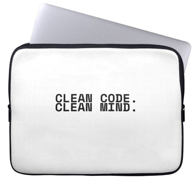 Clean Code Clean Mind Minimalist 13-Inch Laptop  Fodral (Framsidan)