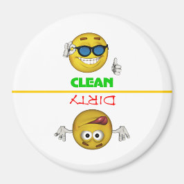 Clean Dirty Ansikte Dishwasher Magnet