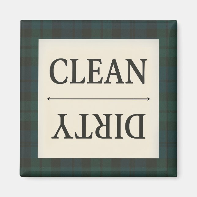 Clean Dirty Black Watch Play Dishwasher Magnet (Framsidan)