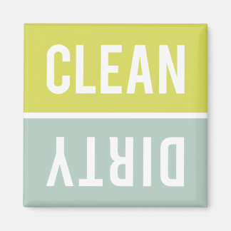 Clean Dirty Chartreuse Seafoam Grönt Dishwasher Magnet