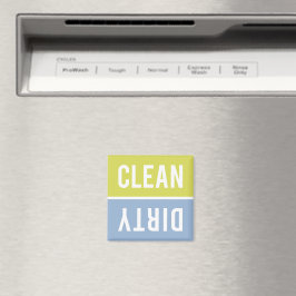 Clean Dirty Citron Gult och Blue Dishwasher Magnet