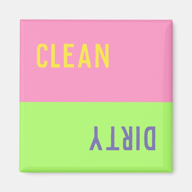 Clean Dirty Colorblock Dishwasher Magnet (Framsidan)