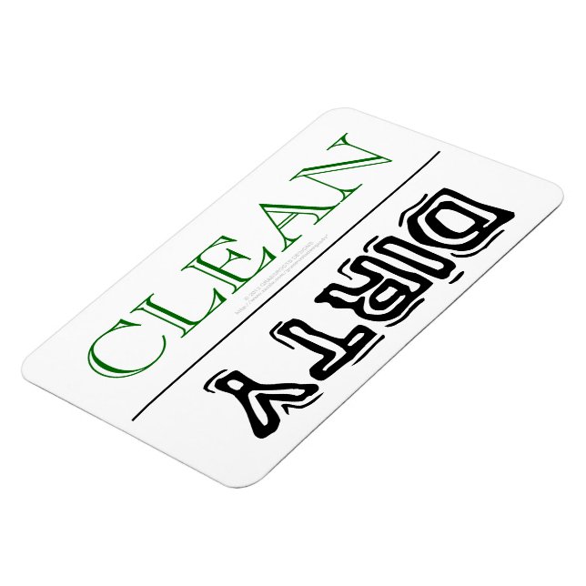 CLEAN DIRTY Dishwasher Dryer Multi-Purpose Magnet (Vänstra Sidan)