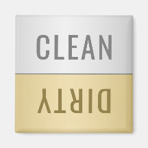 Clean Dirty Dishwasher Faux Silver Guld