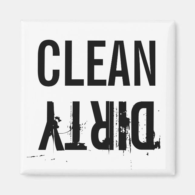 Clean Dirty Dishwasher Kitchen Magnet (Framsidan)