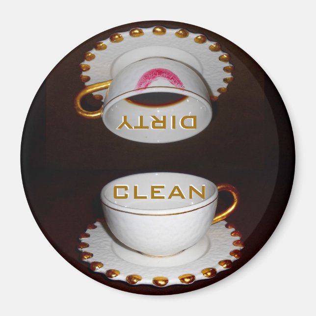 Clean Dirty Dishwasher Kitchen Magnet (Framsidan)