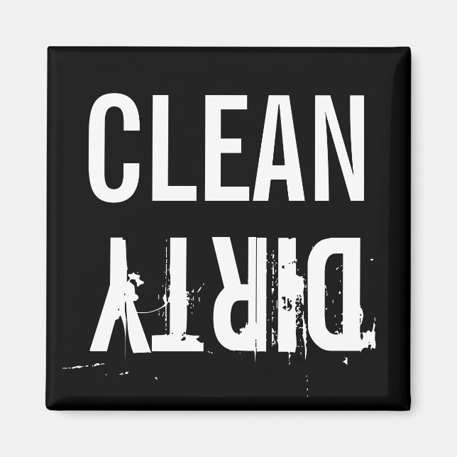 Clean Dirty Dishwasher Kitchen Magnet (Framsidan)