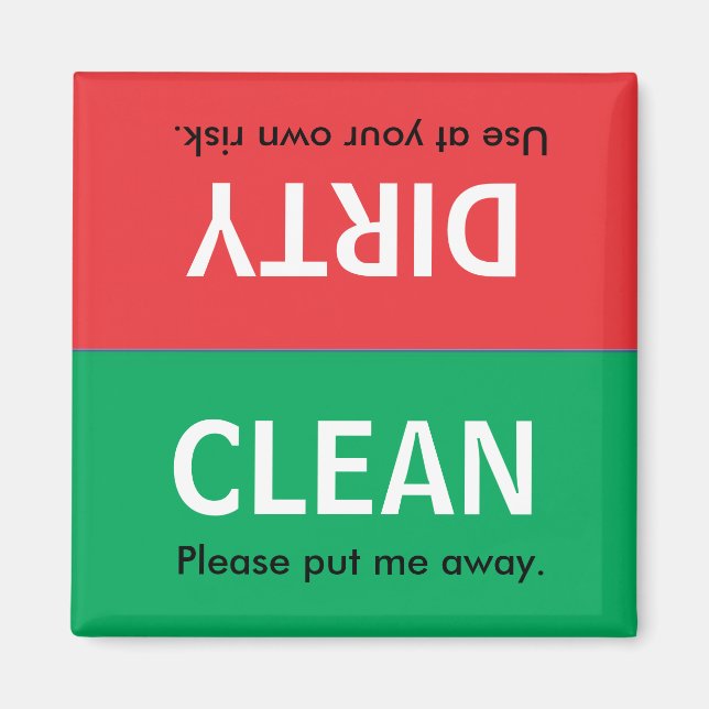 Clean Dirty Dishwasher Magnet (Framsidan)