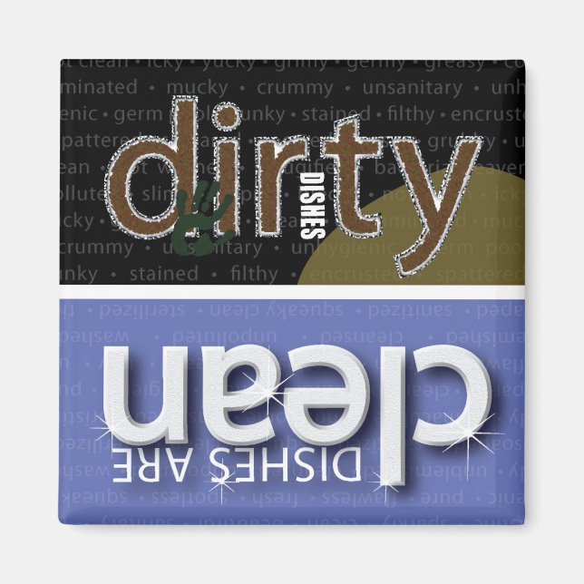 Clean Dirty Dishwasher Magnet (Framsidan)